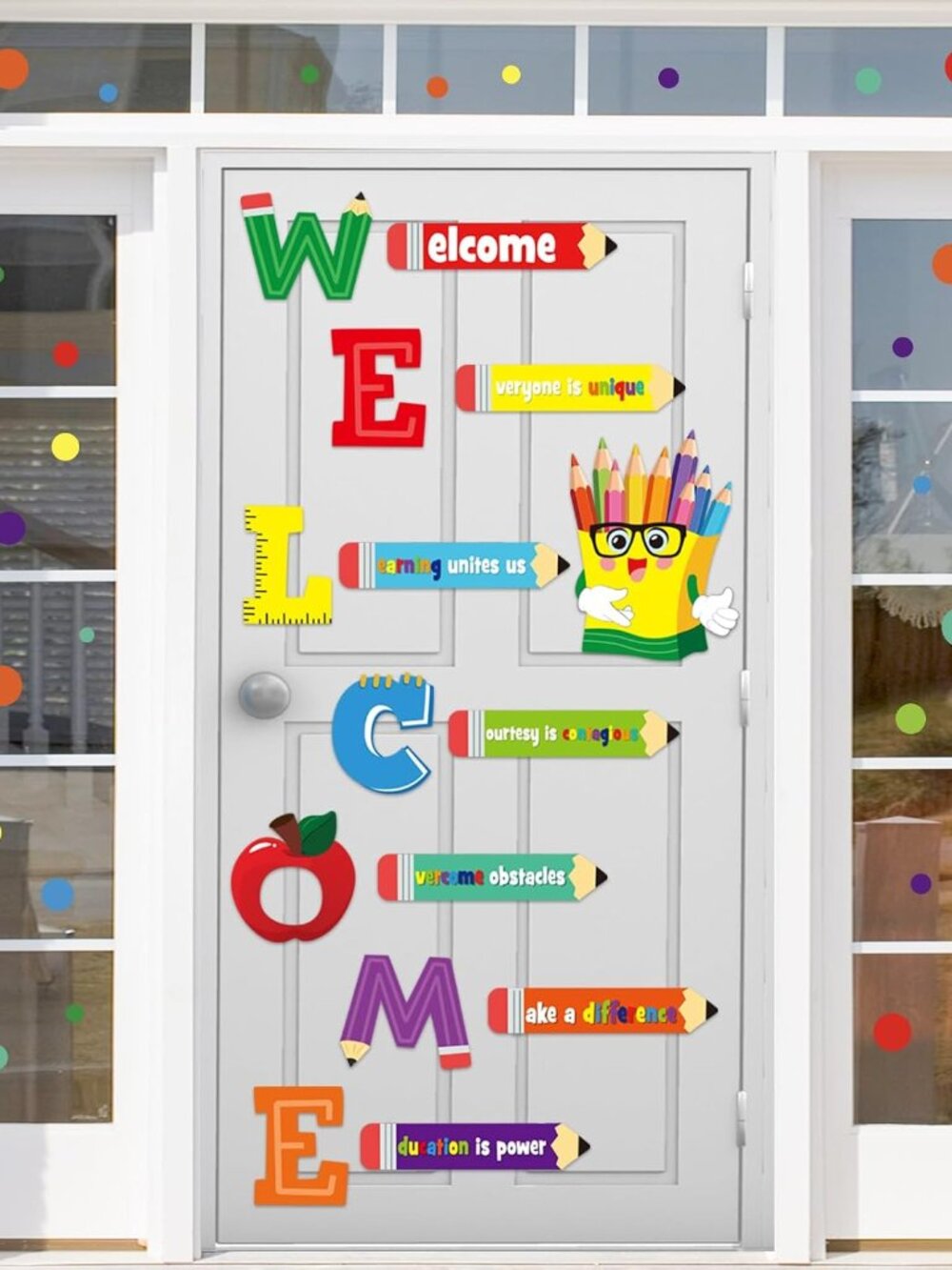 Welcome Window Door Clings Stickers,Welcome Poster for Classrooms Door Decoratio